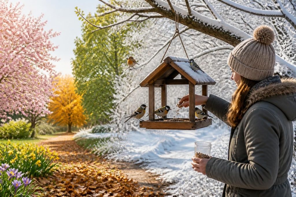 découvrez comment nourrir les oiseaux toute l'année avec des conseils pratiques pour respecter leur alimentation saisonnière et favoriser leur bien-être.