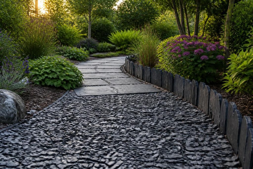 découvrez comment choisir la meilleure allée en ardoise pour votre jardin en comparant l'ardoise concassée, les dalles et les palis pour un extérieur à la fois esthétique et durable.