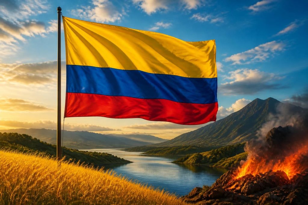 découvrez l'origine et la signification des couleurs jaune, bleu et rouge du drapeau, ainsi que les symboles qu'il représente.