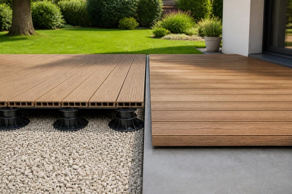 découvrez les techniques d'installation de terrasse composite, avec des conseils pour la pose sur plots ou sur dalle béton, afin de réussir votre aménagement extérieur.
