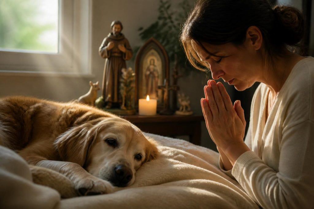 découvrez les prières efficaces et les saints à invoquer pour la guérison d'un chien malade. trouvez réconfort et espoir grâce à des prières dédiées à la santé de votre fidèle compagnon.