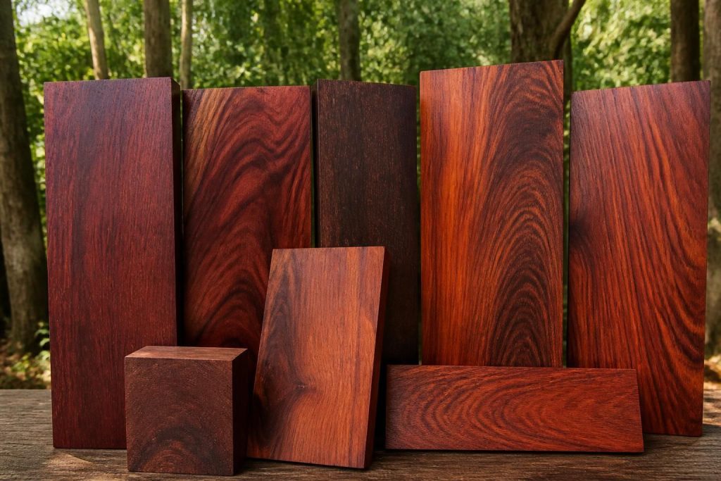 découvrez l'identification et les caractéristiques des principales essences de bois africain rouge, leurs utilisations et leurs particularités.